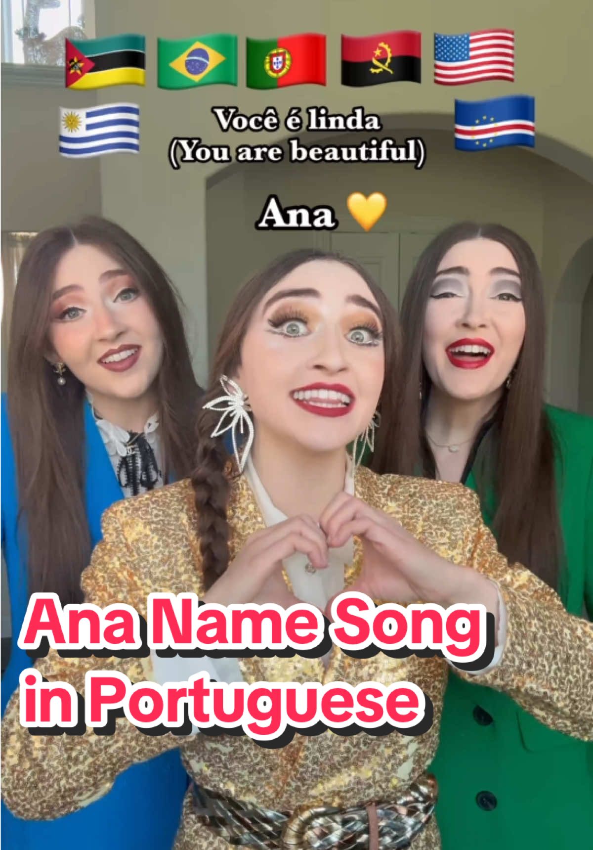 Qual nome e idioma devemos cantar em seguida?🎶 Isto é para cada Ana 💛🇧🇷🇵🇹🇲🇿🇦🇴🇺🇸🇨🇻🇺🇾 #Portuguese #Brazil #Portugal #Ana #Brasil #português #Angola #CapeVerde #Uruguay #USA #Mozambique #namesong #SingingYourName 