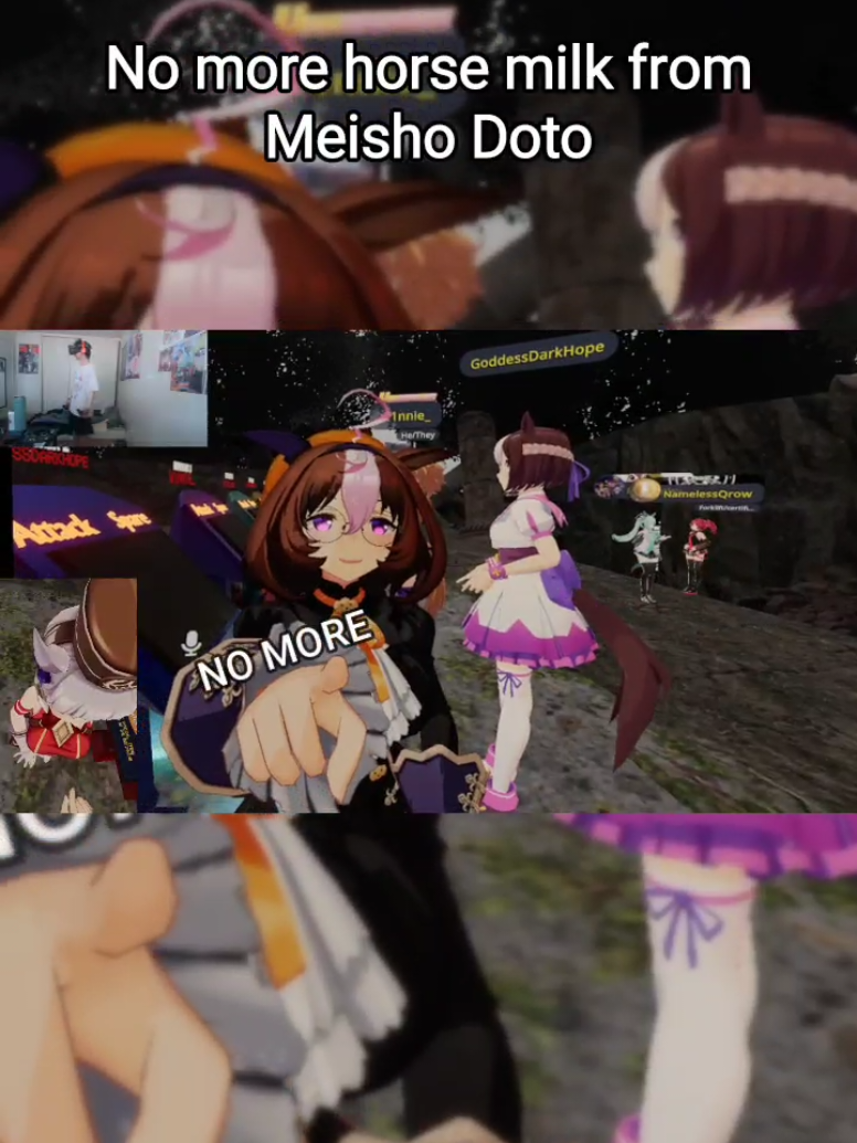 No more horse milk from Meisho Doto  #VRChat #DungeonDukesGame #UmamusumePrettyDerby #YouTubeClips #AnimeGamer  FEATURED: @Rory 💫 #1 L*cifer HATER @Goddess Dark Hope @nameless @Qrow @Ruby @Hakko gekko @⊱♩°🎧⭐️Renny!🧸°♫⊰ 