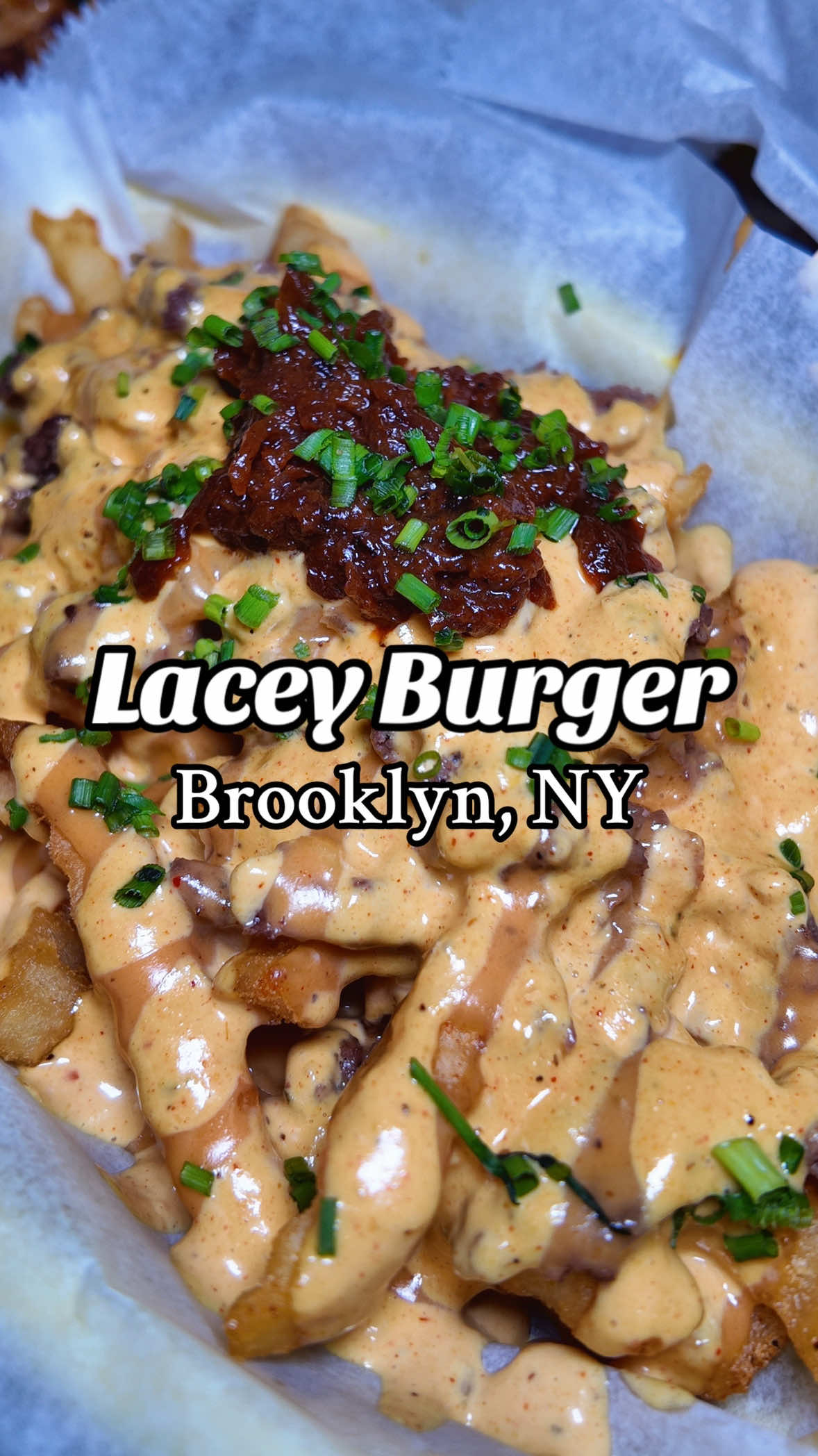 Finally putting you guys on to Lacey Burger at 1329 Willoughby Avenue, Brooklyn, NY 11237. They have this rodeo burger that gets bacon, crispy fried onions, and mikes hot honey that has been a favorite of mine. The chopped cheese fries and wings are also notable standouts. Outside of the food (that is served late night) if you go to the back you can check out the speakeasy. So be sure to give this a like, comment and repost and give them a try. #smashburgers #chickensandwiches #crunchwraps #mikeshothoney 