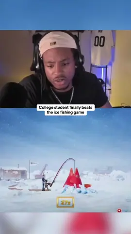 College student finally beats the ice fishing game #kickstreaming 