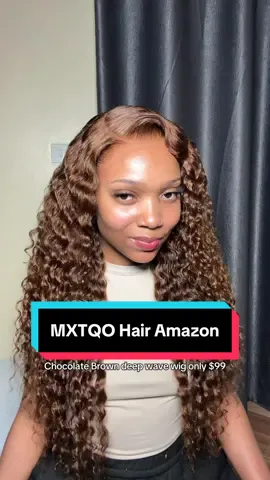 Wig Install Tutorial: Affordable 30inch Deep wave wigs on amazon, only $99 with the coupon. Wig from @mxtqohair_amazon @mxtqohairofficial  Wig details: 30inch Chocolate Brown 13x6 Lace wig. The lace is thin and transparent. #deepwavewig #brownwig #amazonfinds #wiginstall 