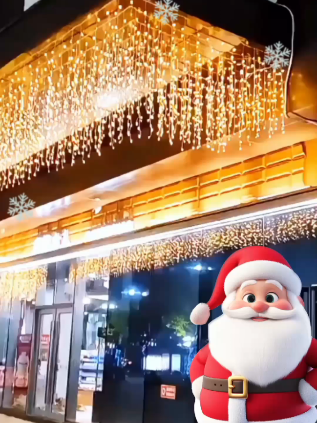 🌲 cascata 400 leds com 8 tipos de iluminação,fios de 40 e cm🌲 #natal #decoracaodenatal #cascatadeled #lednatal #decoracaonatalina 
