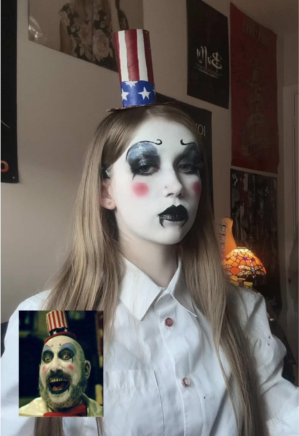 Blocked brows a bit naff 😔 #08 #fyp #captainspaulding #houseof1000corpses #greenday 