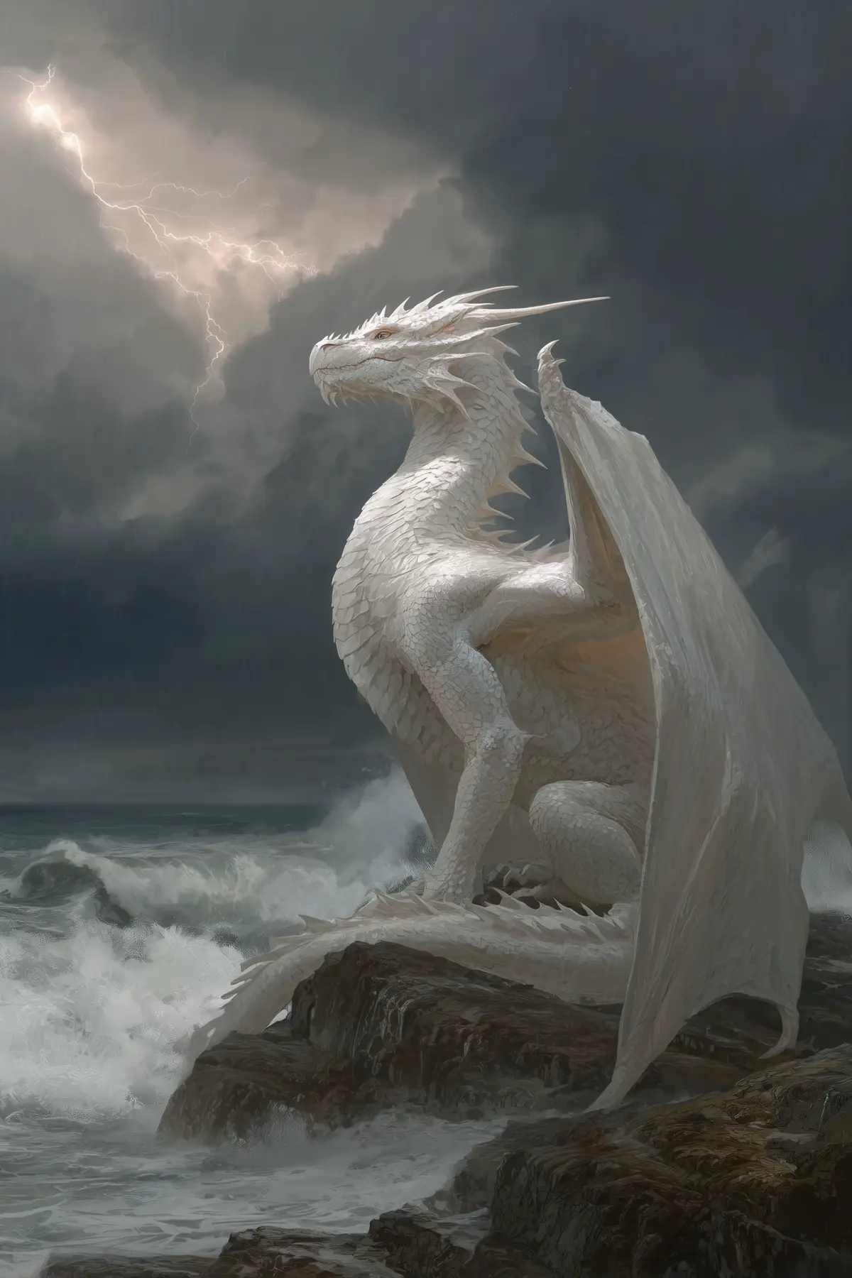 La prestance du dragon blanc ! #fantasyworld #heroicfantasy #wallpaper #dragon 