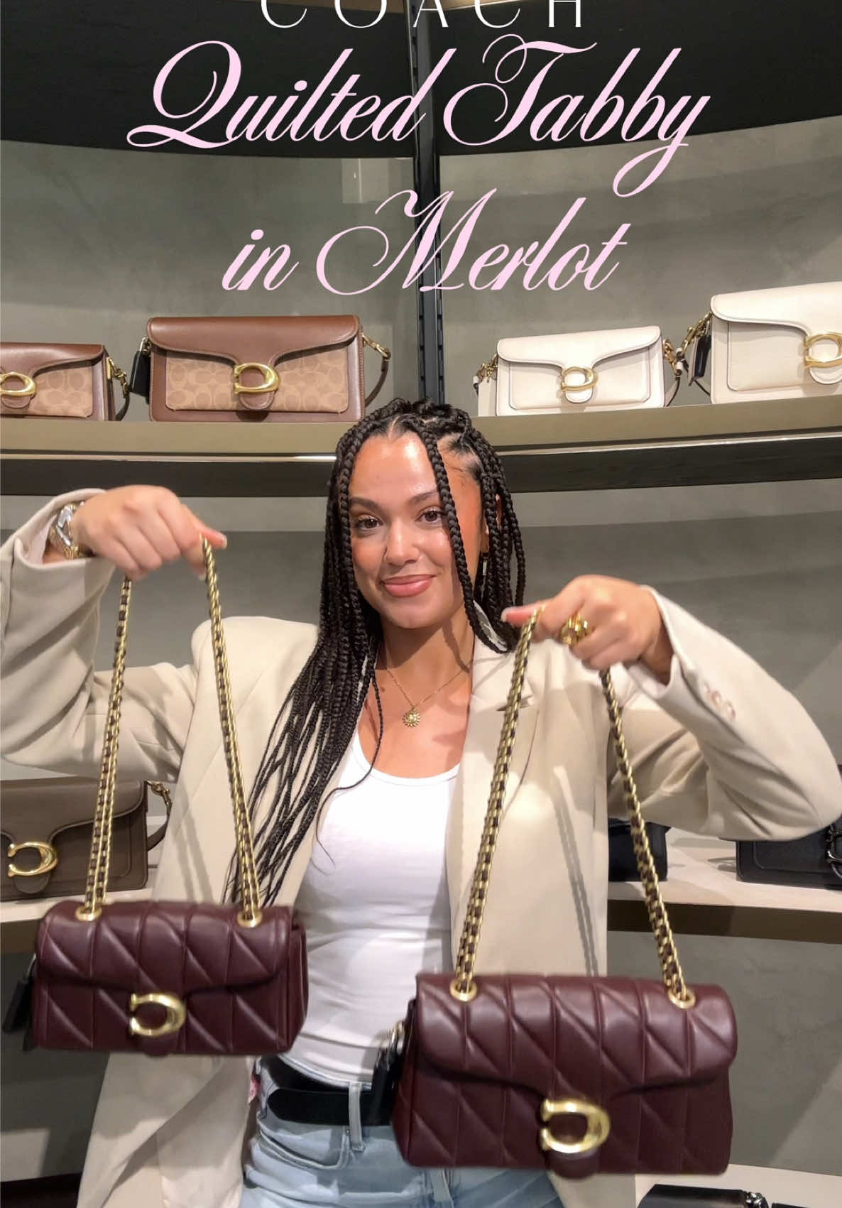 #coachoutletemployee Quilted Tabby in Merlot ✨ Which size would you pick?  #coachoutlet #coacheurope #coach #coachtabby 