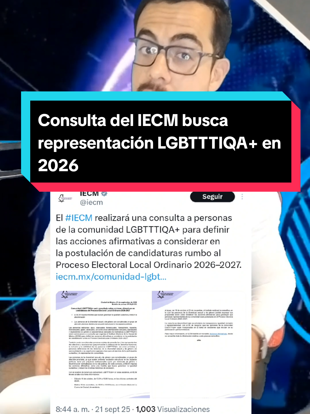 Consulta del IECM busca representación LGBTTTIQA+ en 2026 #noticias #lgbt #newsunderwear #gaycdmx #gaytiktok 