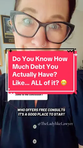 Replying to @Romo98❌ Going through the exercise of sitting down and cataloging all of your debts is an important first step and figuring out whether or not you need a bigger tool like bankruptcy. Most people are shocked to realize the depth of their debt.  Talking to a bankruptcy lawyer can help you wrap your arms around this problem and start to find a way out of this hell.  I’m a bankruptcy lawyer and I help people navigate debt relief with dignity.  #MoneyTok #DebtRelief #MoneyTips #debtfree #bankruptcylawyer 