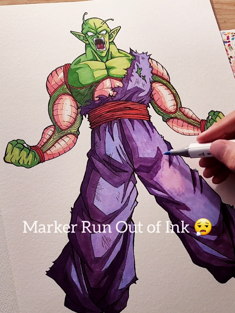 Full Video Drawing Piccolo  - DragonBall Z  #dragonball #dragonballz #dbz #piccolo #nyc 