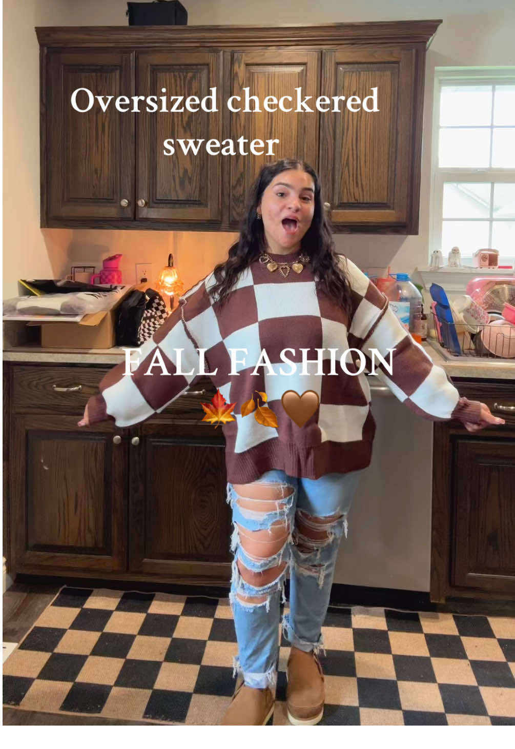 #plussize #checkered #womensfashion #fallfashion #sweaterweather 