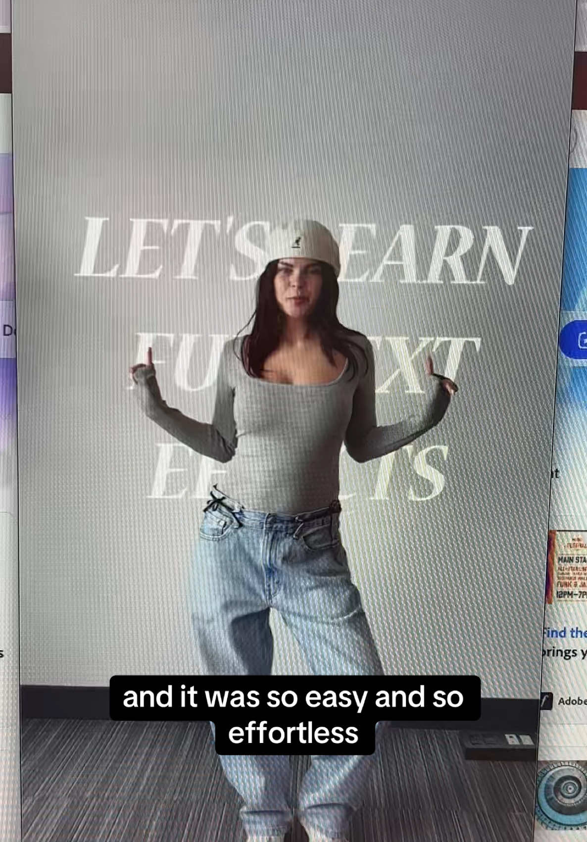 #stitch with @Nyomi | Dutch UGC Creator The easiest way to edit yourself walking over text! Did you know you can do this in #adobeexpress ? 👀 #adobelive #communityxadobe #editingtutorial #texteffects 