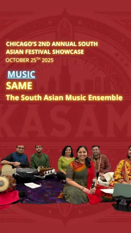 🔥✨ The South Asian Music Ensemble (SAME): where tradition meets innovation ✨🔥 🌟 We're excited to have the SAME (South Asian Music Ensemble) join us on stage, bringing sounds from classical to contemporary. The South Asian Music Ensemble (SAME) at the University of Chicago is a performance-based collective dedicated to exploring and presenting a wide variety of musical traditions from South Asia. With students, faculty, and community members working closely together, the ensemble emphasizes collaborative learning and inclusive music-making. Repertoire ranges OU from classical and folk traditions of North and South India to innovative arrangements of popular and contemporary South Asian music. SAME frequently features a diverse array of instruments and vocal styles, and has become a vibrant platform for the creative expression of South Asian musical heritage on campus beyond. ✨Join us on October 25th at the Lakeview Athenaeum Center for Chicago's 2nd Annual South Asian Festival Showcase. 🎟️ Tickets available now through the link in our bio! #thechicagokasam #chicagodesis #thingstodoinchicago #chicagolandsouthasians #chicagomusic 