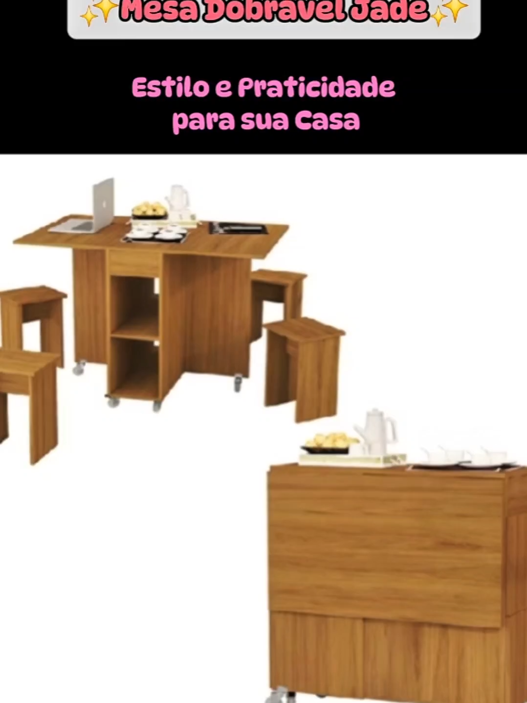 🍽️✨ Praticidade e estilo na sua casa! ✨🍽️ Dê uma olhada na Mesa Dobrável Jade com 4 Bancos de Encaixe e Rodízios – perfeita para otimizar espaço e deixar o ambiente moderno e funcional. ✔️ Bancos que se encaixam na mesa ✔️ Fácil de movimentar com rodízios ✔️ Ideal para salas, cozinhas e áreas de lazer Tudo isso por apenas R$844,99 🤩 👉 Garanta já na Shopee 🔗 COMO CONSEGUIR O LINK? ✅️ Na descrição do vídeo ✅️ Comenta: QUERO PRODUTO 88 ✅️ Envie no direct: PRODUTO 88 ✅️ Copia e cola esse código no buscador da shopee: AZE-NXX-CTE #viral #shopee #promocao #mesadobravel #mesa