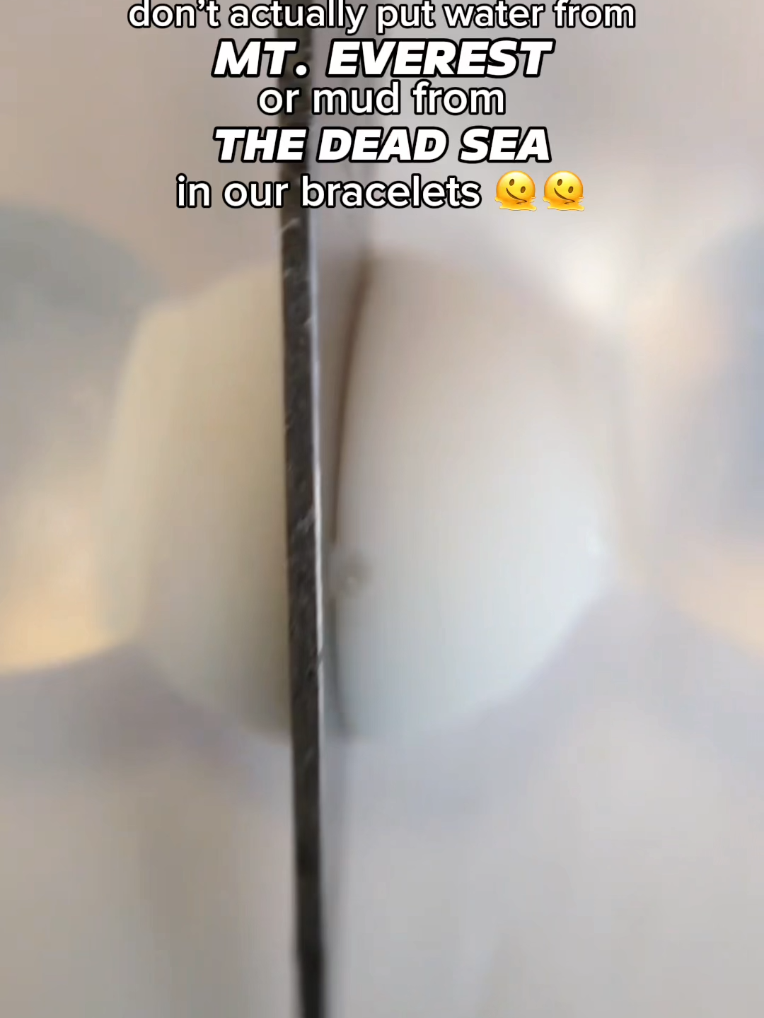 Our viral bracelets are back in stock 🤍 water from mt. everest + mud from the dead sea! tap the orange cart to get yours before we sell out again