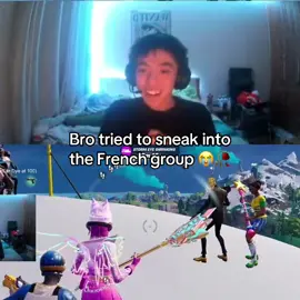 Bro tried to sneak into the French group 😭🥀 Twitch - taanan_ #twitch #fyp #streamer #fortnitefyp #fortnite 
