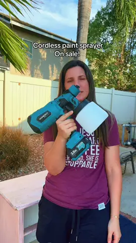 Cordless paint sprayer. Sprays super well, lightweight, and easy to use! #cordlesspaintsprayer #flipfurniture #spraygun #tiktokshopcreatorpicks #fyp @YofidraOfficial 