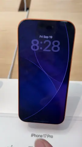 Closer View at iPhone 📱 17 Pro new cosmic orange color at Apple store 😮 #iphone17 #apple #store 