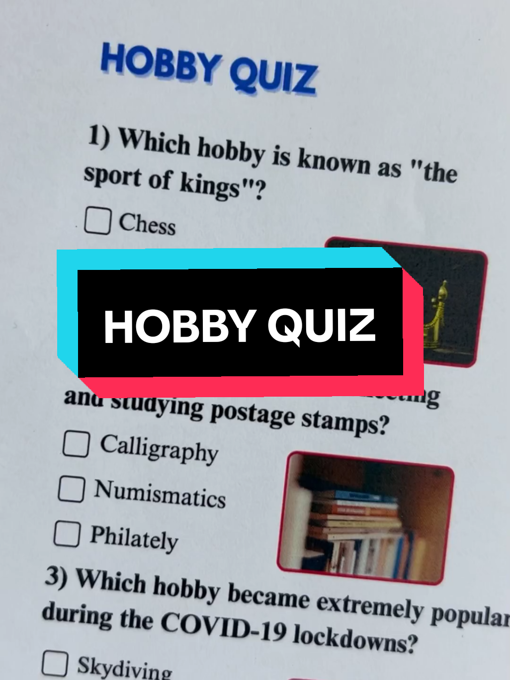 Hobby QUIZ  #hobby #LearnOnTikTok #knowledge #sports #quizez 