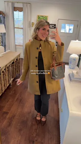 SO classy and boujee! Give me all the quiet luxury, Elizabeth James vibes🤎 and it is SO warm! The perfect jacket to throw on the back of your chair at work and know that it will go with any outfit! Wearing size medium, it runs true to size! ##oldmoney##grandmillenial##elizabethjames##fallfashion##peacoat