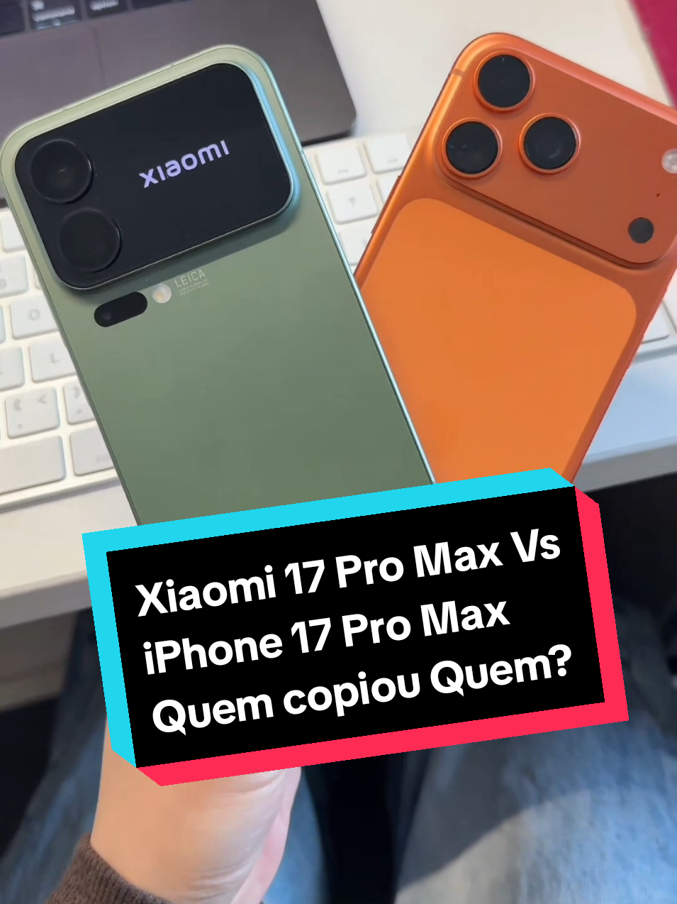 Xiaomi 17 Pro Max vs iPhone 17 Pro Max 😳 Os dois estão idênticos, só mudaram o logo! 🤯 Quem copiou quem? Bora tretar nos comentários 🔥📱 #Xiaomi17ProMax #iPhone17ProMax #PolêmicaTech #QuemCopiouQuem #Comparativo      
