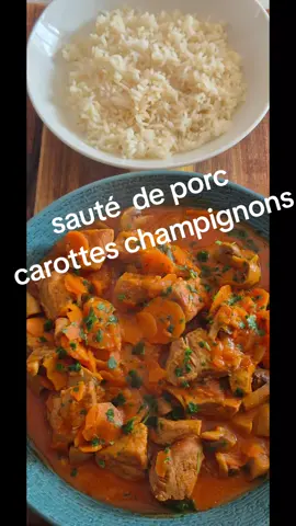 sauté de porc carottes champignons  c etait très bon  #pourtoi  #sautédeporc #cookeo  #recettefacile #rapide  600g de viande  4 a 5 carottes 1 oignon ail 250g de champignons 200ml de vin blanc  200 a 250 ml d eau 1 c a c de fond de veau sel , piment d espelette  1 a 2 c a c de moutarde c était très bon et rapide a faire