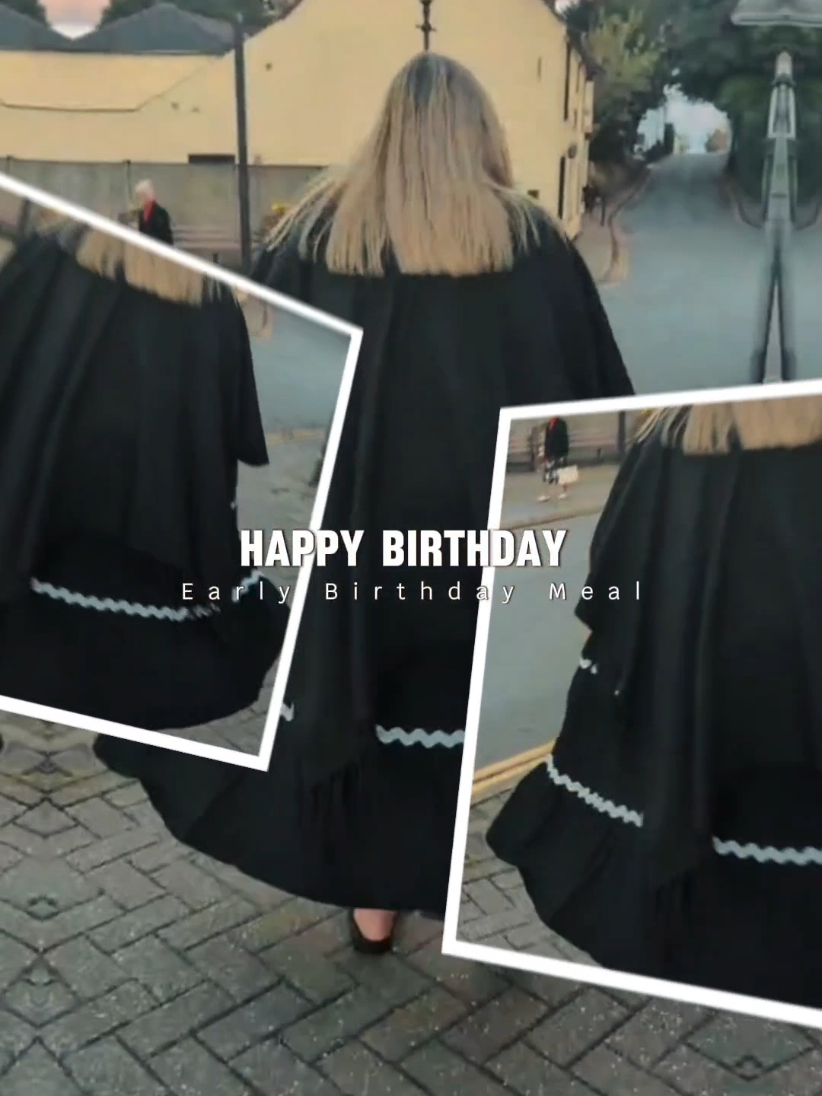 The dress won but as the weather has turned I paired it with a poncho.   #birthdaymeal #yummy #makingmemories 