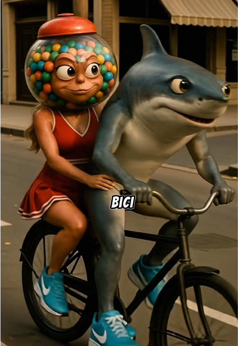 Tralalero tralalá le quitó la bici a chicleteira bicicleteira #brainrot #tralalerotralala #pixverse #pixverseai #ia 