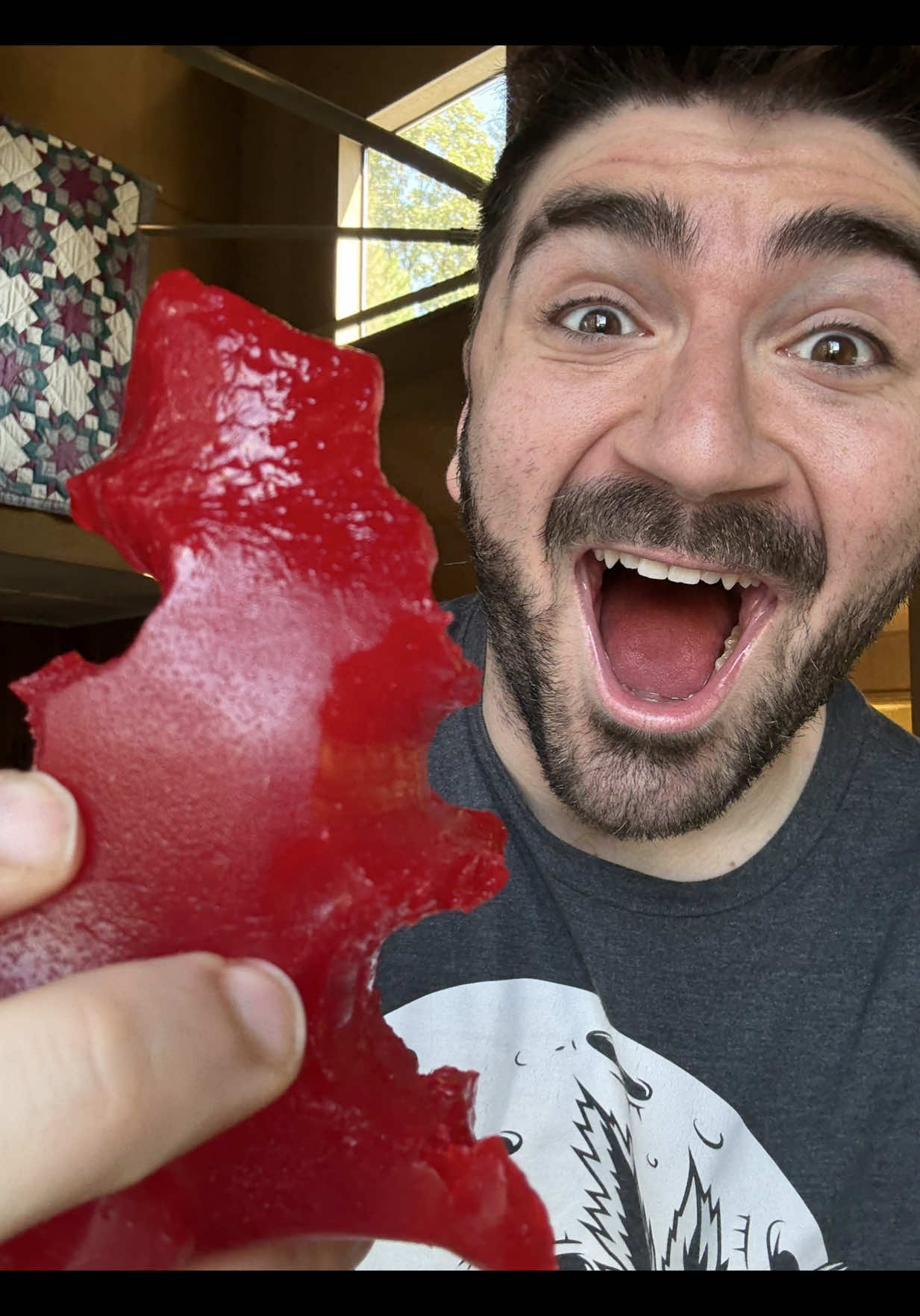 Day 40 sucking the giant bear gummy 