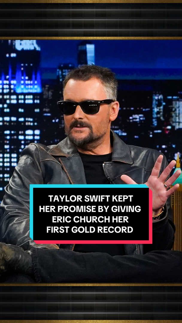 @Taylor Swift kept her promise by giving @Eric Church her first gold record after she replaced him on a major country music tour! #FallonTonight #TonightShow #TaylorSwift #EricChurch #JimmyFallon 