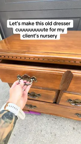 Nursery dresser transformation! This old dresser was in great shape but due for an update. We went with a neutral striped design and I love how it turned out!  #furnituremakeover #furnitureflip #nurserydecor #refurbished #upcycling 