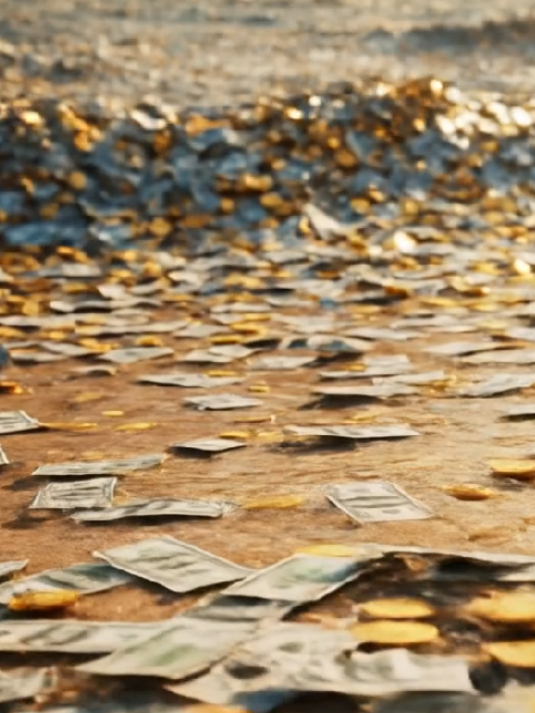 Satisfying ASMR videos of Dollar's and Gold coins 💵💰🪙🤑 #ASMR #waves #dollar #goldcoin #ai 