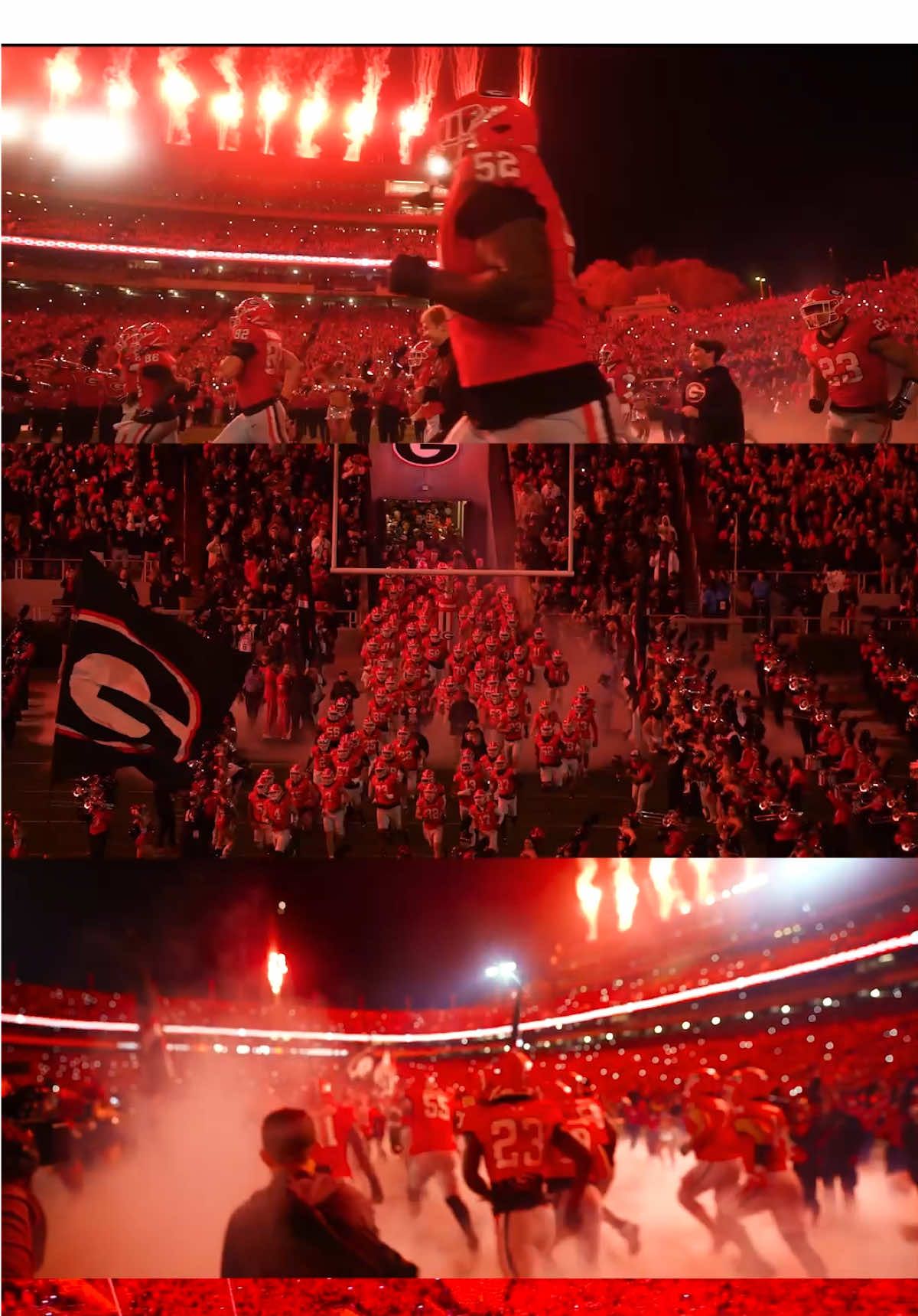Here come the Dawgs‼️ #GoDawgs #uga #nightgame #saturdayinathens #georgiafootball 