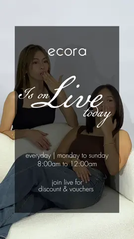Yup! ecora is live today from 8:00 am to 12:00 am 🍃 #ecora #comfortalldaylong #SuperBrandFestival #TikTokShopCartWalk #seamlessbra 