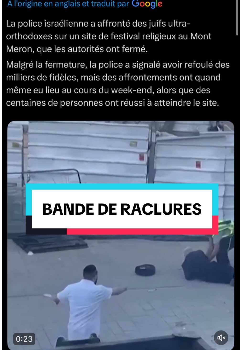Affrontements au Mont Meron : la police israélienne a repoussé des milliers de fidèles ultra-orthodoxes après la fermeture d’un site religieux. Malgré l’interdiction, des centaines ont réussi à atteindre les lieux et des heurts ont éclaté durant le week-end. #actu #france #israel #politique #viaro11 
