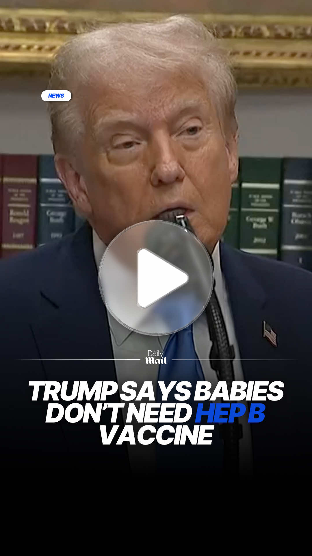 Trump claims babies don't need the Hepatitis B vaccine, because the infection is 's*xually transmitted.' However, Hep B can be transmitted in other ways, including from the mother to the child during birth. Read more at DailyMail. #news #politics #trump #Science 
