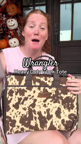 The wrangler heavy duty carry all work tote is the best! I love that it has spots specifically for my laptop to be protected and for my tumblers! #wranglertote #wranglerbag #workbag #worktote #tiktokshoprestock @Dani Morgan’s Boutique @Wrangler 