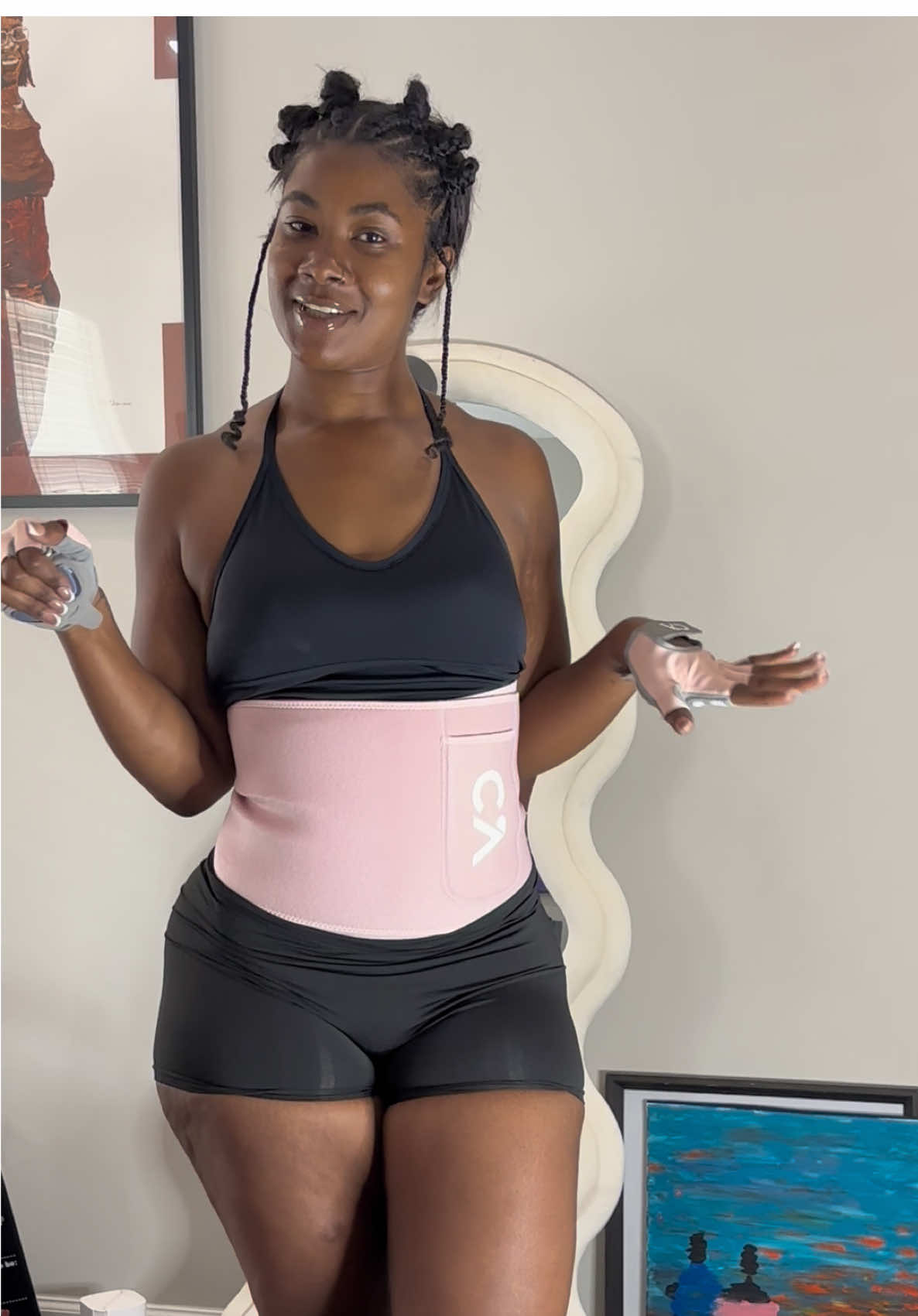 Done with today’s workout, rate the abs. #waisttrainer 