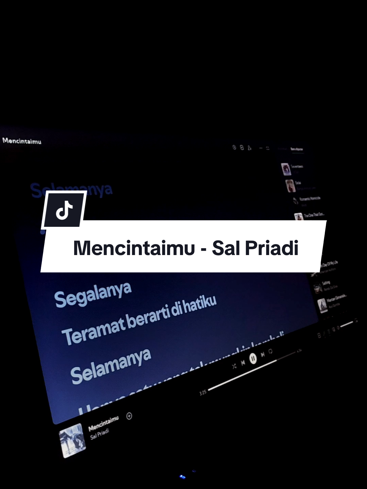 Mencintaimu - Sal Priadi  #Liriklagu #Mencintaimu #Salpriadi #Spotify 
