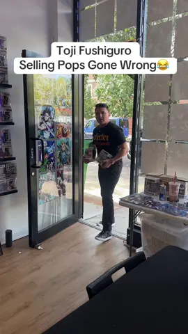 Did not expect Toji Fushiguro to steal some poor kids funkos and try to sell em to us😂 Special Shoutout to @nicolasroye for stopping by this weekend and partaking in the foolery😂 #tojifushiguro #jujutsukaisen #funkopop #collectibles #infinitecollectiblesnyc 