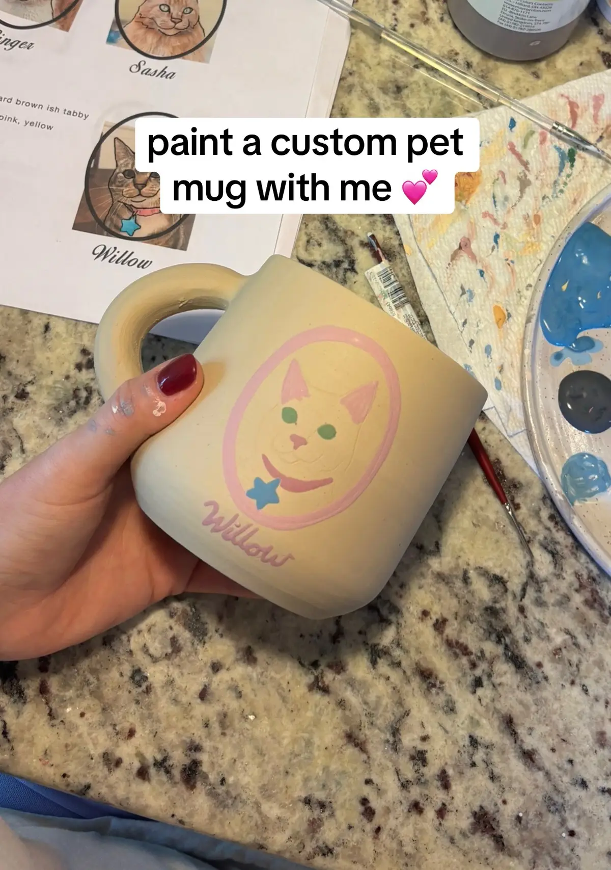 Custom kitty mug #pottery #ceramics #handmadegifts #petportrait #painting 