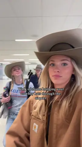 Humiliation 🥲  #airport #travel #cowboyhat #sisters #countrymusic 
