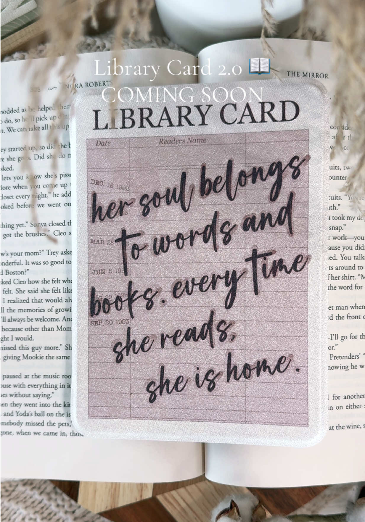 Library Card Case 2.0 is coming 👀📖 ✨ Limited quantities ✨ Elevated details ✨ Cozy bookish vibes This is your sign to set those notifications ON — these sell out fast! #bookishgirl #kindlecase #kindleaccessories #kindletok #smallbusinesstiktok 