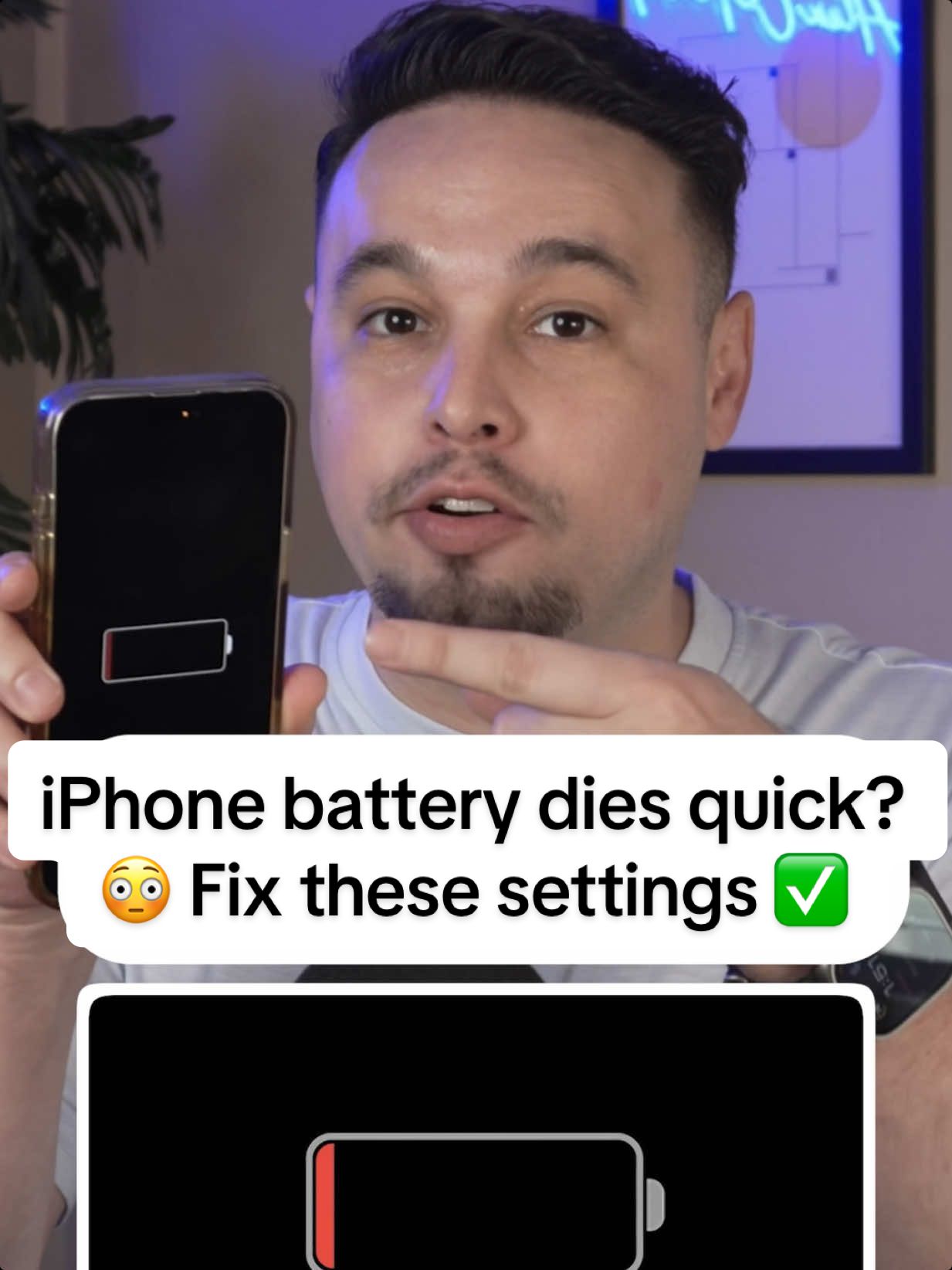 Your iPhone battery doesn’t have to drain so fast 😭 By tweaking just a few settings, you can add HOURS of extra battery life 🔋 Here’s how to stop your iPhone battery from draining so fast: 1️⃣ 5G Auto instead of 5G On 2️⃣ Turn off Location Services for apps that don’t need it 3️⃣ Set Location Access to “While Using App” 4️⃣ Disable Background App Refresh (or set to Wi-Fi only) 5️⃣ Turn off “Hey Siri” if you don’t use it Save this so your iPhone lasts all day ⚡📱 #iphonetips #iphone #iphonetricks #Tech #TikTokLearningCampaign 