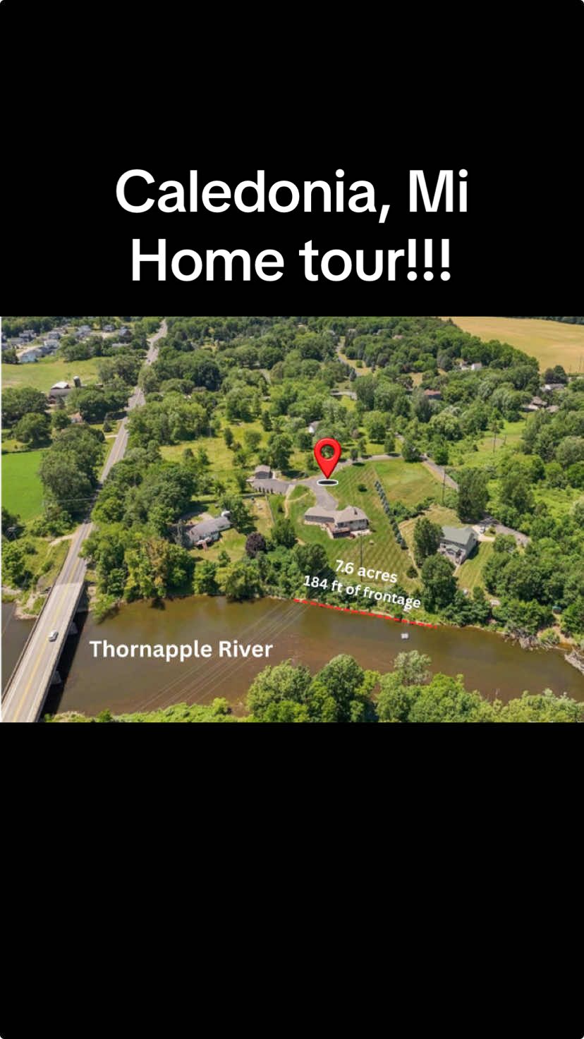 Take a look at this beautiful Ranch home w/ 184 ft of Thornapple River frontage on 7.65 Acres, a heated 30x23 Pole Barn, 4 Bed, 2.5 Bath, Plus an office! What more could you ask for? The open floor plan & the outdoor seating areas make it the perfect home for entertaining! The great room has a gas fireplace & river views from inside. The kitchen features a large center island, plus a walk-in pantry, mud room & separate main floor laundry room also! The primary suite has a very large bathroom, soaker tub, huge tile shower & 2 walk in closets! The lower level is a walkout w/ a family room, 3 large bedrooms & a full bath. This home is stunning! Check out the detailed list of improvements attached to this listing as well totaling over 160k in improvements. Book your showing today! Listed By: Rachel Major, Keller Williams Realty Rivertown #tour #realestate #puremichigan #hometour #realestateforsale #Home #michigan #westmichigan #grandrapidsmi #grandrapidsmichigan #updated #waterfront 