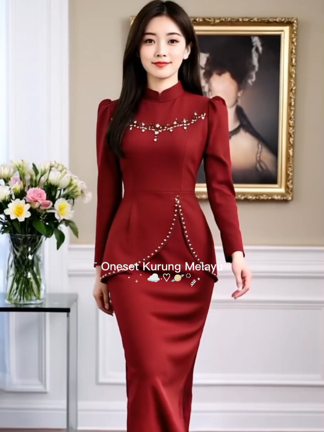 Oneset kurung melayu untuk kondangan / acara formal 💜✨ #bajumelayu 