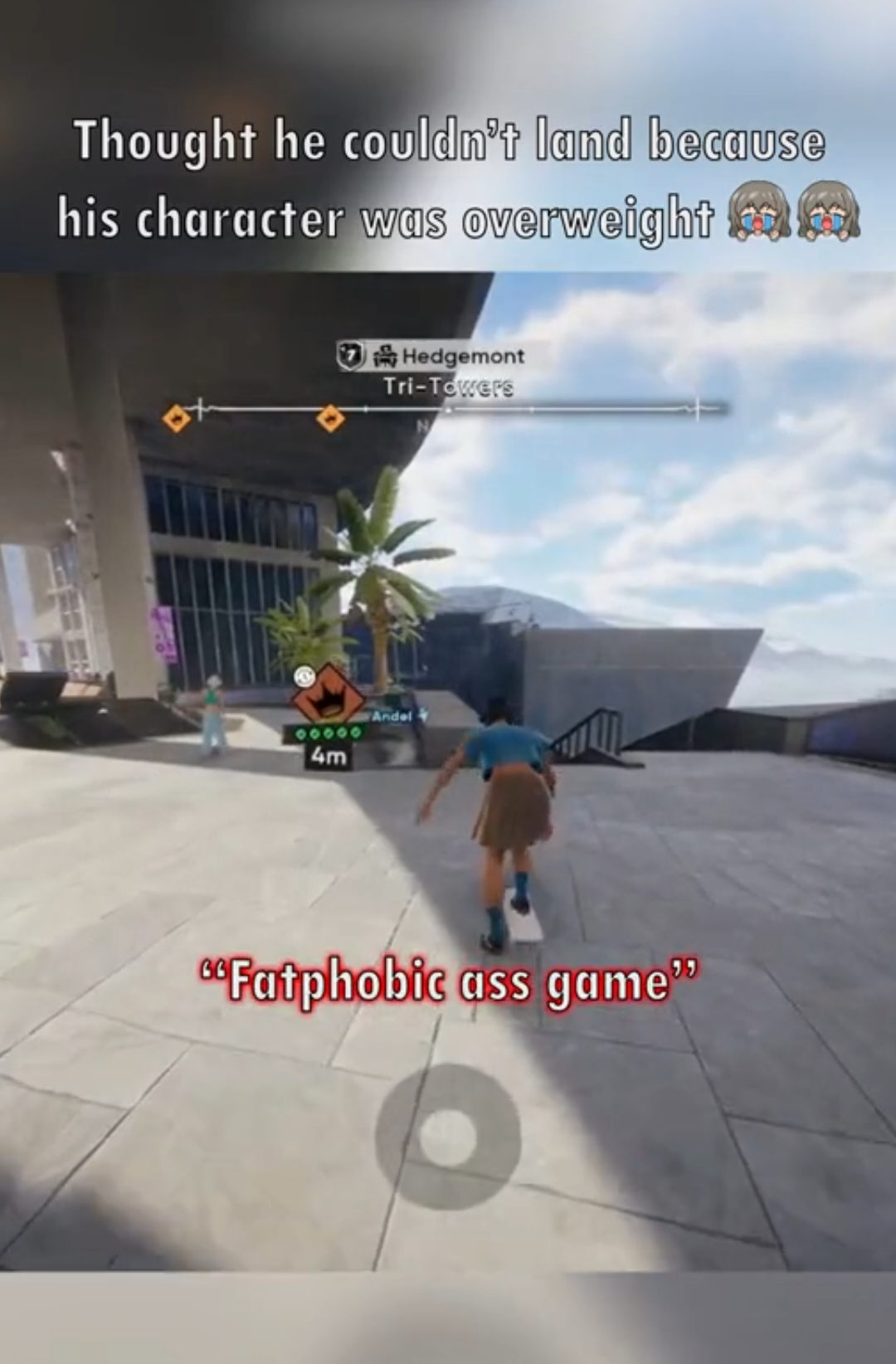 It was actually because of his settings, he had falling toleration (or whatever it was called) lower than mines #skate