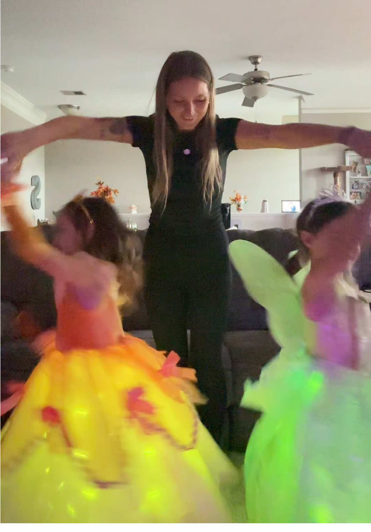 Perfect for Halloween cause you can SEE THEM!!! #princessdress #lightupdress #fyp #fy #twins 