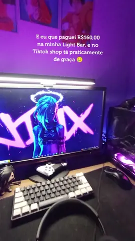 comprei a um mês atrás por R$160,00 e agora tá menos de R$50,00 na promoção , o maior vacilo que já dei 😢 ligth bar Monitor. #tiktokshop #ligthbar #pcgamer #pc 