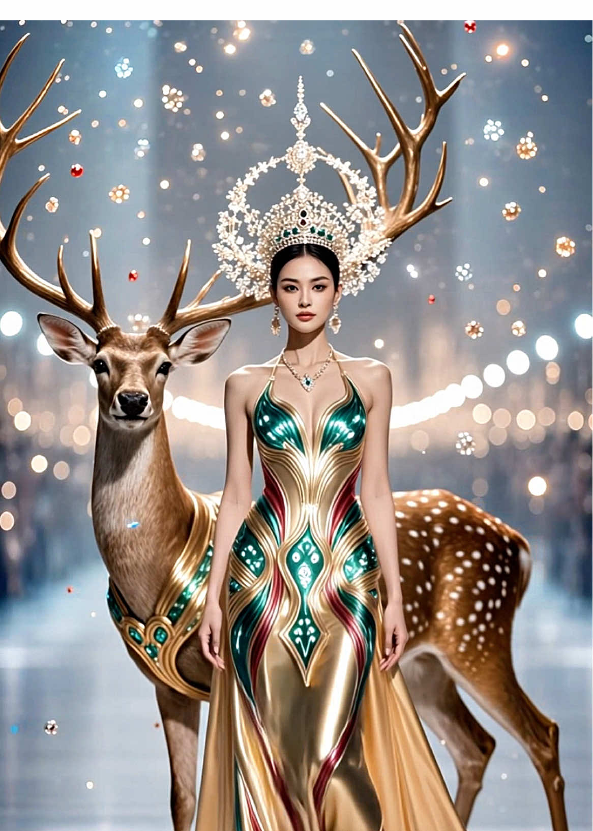 “นางแบบไทยในนิยามใหม่ ความสง่างามที่ก้าวข้ามยุคสมัย” “A new definition of the Thai model — grace that transcends eras.” #aigenerated  #ThaiModel #TimelessElegance #FutureFashion #ThaiCouture