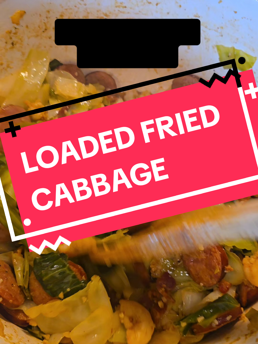 Ingredients 5 slices of bacon, chopped 1/2 cup yellow onions, chopped 3 cups cabbage, cut in thin strips 10-12 shrimp, tail off & deveined 1 link of kielbasa or smoked sausage, cut 1/2 in 1 tbsp olive oil 1 tsp seafood seasoning 1/2 tsp smoked paprika 1/4 tsp black pepper 1/4 tsp salt 1/2 tsp oregano 3 cloves minced garlic pinch of crushed red pepper, optional 2 tbsp butter 1 tsp apple cider vinegar