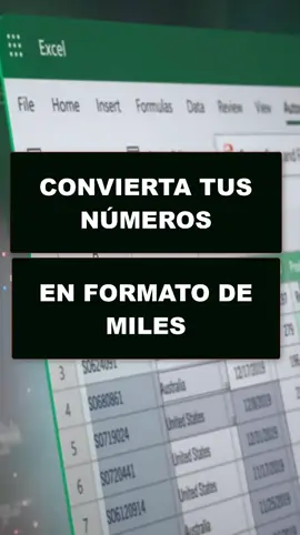 Con este truco aprenderás a convertir los datos en formato de miles en excel #excelentiktok #ExcelTips #AprendeEnTikTok #AprendeEnTikTok #foryou 